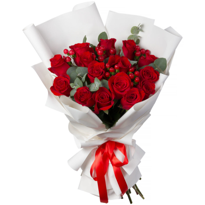 Букет «История любви» – 15 красных роз для вашей прекрасной истории Видное Московская область