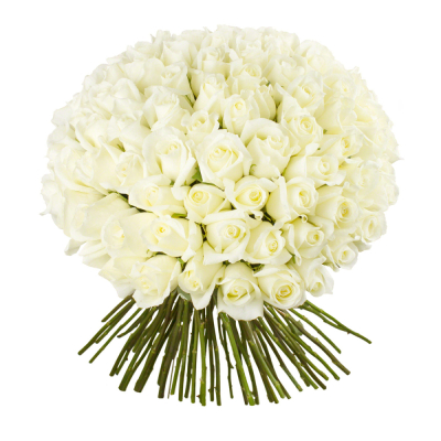 Роскошный букет из 101 белой розы – воплощение бесконечной любви Видное Московская область