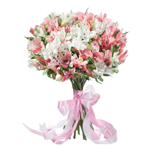 «Воздушная нежность»  букет из розовых альстромерий Видное Московская область